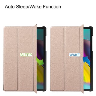 Case für Samsung Galaxy Tab S5e SM-T720 10.5 Zoll Schutzhülle Tasche mit Standfunktion und Auto Sleep/Wake Funktion Gold
