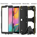 3in1 Hülle für Samsung Galaxy Tab A 10.1 Zoll SM-T510 T515 Outdoor Cover mit Displayschutz + Ständer Schwarz