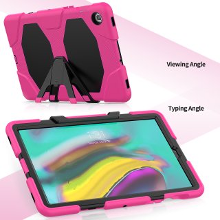 3in1 Cover f&uuml;r Samsung Galaxy Tab S5e 10.5 Zoll SM-T720 T725 Extrem Schutz mit Display Folie + Stativ Pink