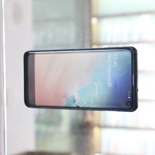 Anti Gravity Handyhülle für Samsung Galaxy S10 Plus SM-G975F 6.4 Zoll Case selbsthaftende Hülle zum Kleben an Oberflächen Schwarz