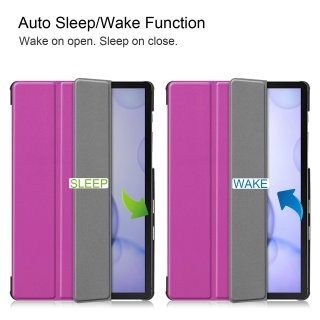 Cover für Samsung Galaxy Tab S6 SM-T860 10.5 Zoll Tablethülle Schlank mit Standfunktion und Auto Sleep/Wake Funktion Lila