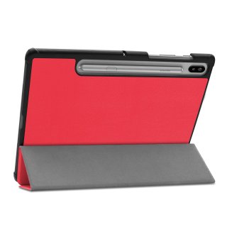 Schutzhülle für Samsung Galaxy Tab S6 SM-T860 10.5 Zoll Slim Case Etui mit Standfunktion und Auto Sleep/Wake Funktion Rot