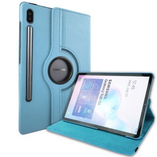 H&uuml;lle f&uuml;r Samsung Galaxy Tab S6 SM-T860 10.5 Zoll Schutzh&uuml;lle Smart Cover 360&deg; Drehbar Hellblau