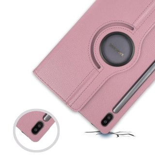 Hülle für Samsung Galaxy Tab S6 SM-T860 10.5 Zoll Schutzhülle Smart Cover 360° Drehbar Hellrosa