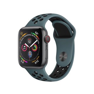 Ersatzarmband für Apple Watch Series 4 / 5 40mm Smartwatch Uhrenarmband Silikon Grau