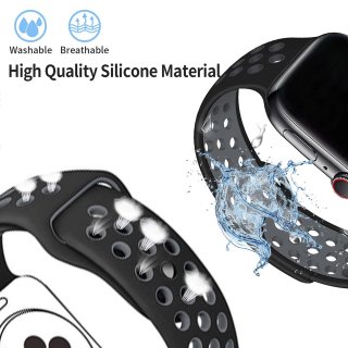 Ersatzarmband f&uuml;r Apple Watch Series 4 / 5 40mm Smartwatch Uhrenarmband Silikon Blau