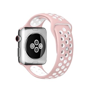 Uhrenarmband f&uuml;r Apple Watch Series 4 / 5 40mm Smartwatch Ersatzarmband Silikon Rosa