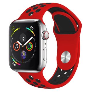 Ersatzarmband für Apple Watch Series 4 / 5 44mm Smartwatch Uhrenarmband Silikon Rot
