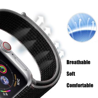 Smartwatch Austauscharmband für Apple Watch 1/2/3/4/5 38/40mm Sport Strap Nylon Atmungsaktiv Regenbogen