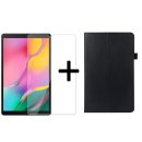 2in1 Tabletschutz Cover für Samsung Galaxy Tab A 10.1 Zoll SM-T510 SM-T515 Tabletcase mit Auto Schlafmodus + Glas Schwarz