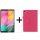 2in1 Schutzset Bookcover für Samsung Galaxy Tab A 10.1 Zoll SM-T510 SM-T515 Smartcover Faltbar + Display Schutzfolie Pink