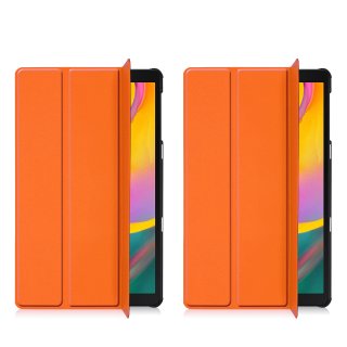 2in1 Tabletschutz Schutzhülle für Galaxy Tab A 10.1 Zoll SM-T510 SM-T515 Case Aufstellbar + Display Schutzglas Orange