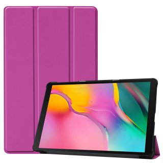 2in1 Schutzset Bookcover für Galaxy Tab A 10.1 Zoll SM-T510 SM-T515 Smartcover Faltbar + Display Schutzfolie Lila