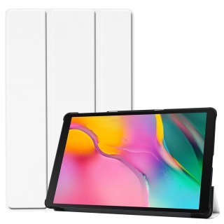 2in1 Tabletschutz Tasche f&uuml;r Samsung Galaxy Tab A 10.1 Zoll SM-T510 SM-T515 Etui Leicht + Tabletschutz Glas Wei&szlig;
