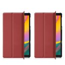 2in1 Set Tabletcase für Samsung Galaxy Tab A 10.1 Zoll SM-T510 SM-T515 Cover Slim + Displayglas Weinrot