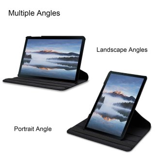 2in1 Tabletschutz Cover für Galaxy Tab A 10.1 Zoll SM-T510 SM-T515 Tabletcase 360 Grad + Schutzglasfolie Schwarz