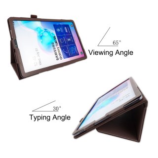 2in 1 Schutz Set für Samsung Galaxy Tab S6 10.5 SM-T860 SM-T865 Tablet mit Schutzhülle + Displayschutz Folie Auto Sleep/Wake Ruhemodus Cover Braun