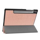 2in1 Tablet Set für Samsung Galaxy Tab S6 10.5 SM-T860 SM-T865 mit Cover Auto Sleep/Wake Schlafmodus + Schutzfolie Hülle Smart Case Hartglas Bronze