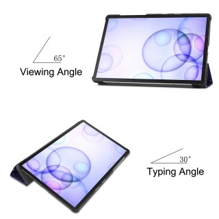 2in1 Tablet Set für Samsung Galaxy Tab S6 10.5 SM-T860 SM-T865 mit Cover Auto Sleep/Wake Ruhemodus + Schutzfolie Hülle Smart Case Hartglas