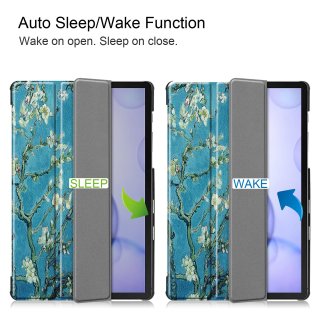 2in1 Tablet Set f&uuml;r Samsung Galaxy Tab S6 10.5 SM-T860 SM-T865 mit Cover Auto Sleep/Wake + Schutzfolie H&uuml;lle Smart Case Hartglas