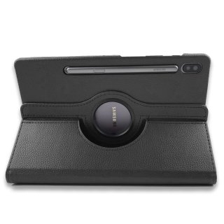 2in1 Set f&uuml;r Samsung Galaxy Tab S6 10.5 SM-T860 SM-T865 Tablet mit 360&deg; H&uuml;lle + Schutzglas Etui Cover Schutzfolie Schwarz