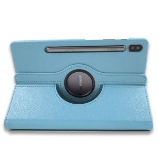 2in1 Set f&uuml;r Samsung Galaxy Tab S6 10.5 SM-T860 SM-T865 mit Smart Cover + Schutzglas 360&deg; H&uuml;lle Cover Magnetverschluss Displayfolie Hellblau