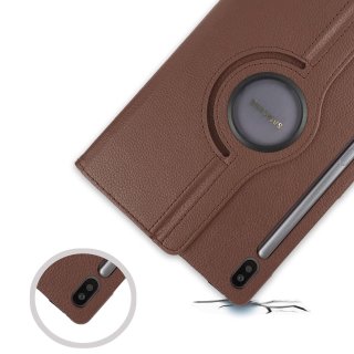 2in1 Schutz Set für Samsung Galaxy Tab S6 10.5 SM-T860 SM-T865 Front & Backcover Tablet mit Schutzhülle + Displayschutz Tasche Folie Braun