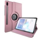 2in1 Tablet Set für Samsung Galaxy Tab S6 10.5 SM-T860 SM-T865 mit Cover + Schutzfolie Hülle Magnetverschluss Smart Case Hartglas Hellrosa
