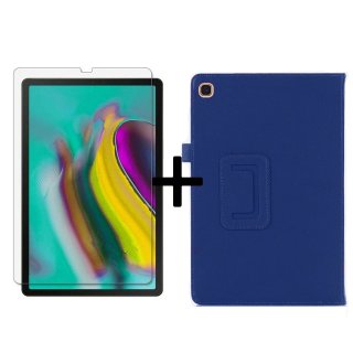 2in1 Tabletschutz Cover für Galaxy Tab S5e 10.5 Zoll SM-T720 SM-T725 Rundumschutz Slim + Glas Blau