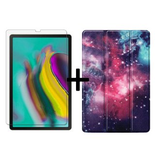 2in1 Schutzset Hülle für Samsung Galaxy Tab S5e 10.5 Zoll SM-T720 SM-T725 Smartcase mit Auto Sleep/Wake Funktion + Schutzglas