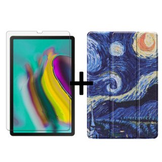 2in1 Schutzset Smartcover für Galaxy Tab S5e 10.5 Zoll SM-T720 SM-T725 Bookcover mit Energiesparfunktion + Schutzglasfolie