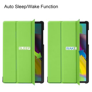 2in1 Schutzset Hülle für Galaxy Tab S5e 10.5 Zoll SM-T720 SM-T725 Smartcase mit Auto Sleep/Wake Funktion + Schutzglas Grün