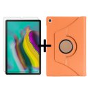 2in1 Schutzset Bookcover für Galaxy Tab S5e 10.5 Zoll SM-T720 SM-T725 Smartcover hoher Lebensdauer + Display Schutzfolie Orange