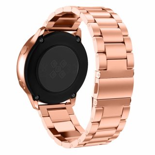Armband aus Metall f&uuml;r Samsung Galaxy Watch/Active 2 / Gear Sport S2 Classic (20 mm) Smartwatch Uhrenarmband Ersatzarmband (Bronze/Rose Gold)