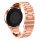 Armband aus Metall für Samsung Galaxy Watch/Active 2 / Gear Sport S2 Classic (20 mm) Smartwatch Uhrenarmband Ersatzarmband (Bronze/Rose Gold)