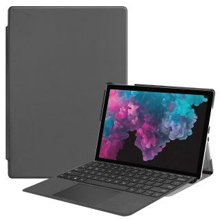 Tablet Hülle für Microsoft Surface Pro 4 5 6 7 mit 12.3 Zoll Slim Case Etui mit Standfunktion und Auto Sleep/Wake Funktion Grau