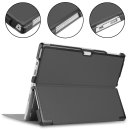 Tablet Hülle für Microsoft Surface Pro 4 5 6 7 mit 12.3 Zoll Slim Case Etui mit Standfunktion und Auto Sleep/Wake Funktion Grau