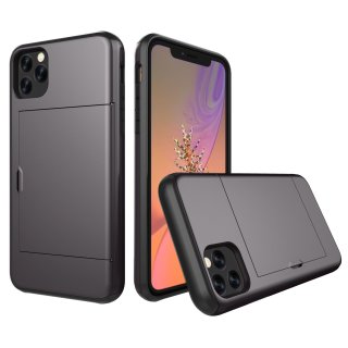 Hülle für Apple iPhone 11 Pro 2019 5.8 Zoll mit Kartenslot Case Cover Stoßfest Grau