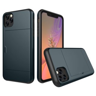 Schutzhülle für Apple iPhone 11 Pro 2019 5.8 Zoll mit Kartenfach Case Tasche Stoßfest Blau