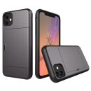 Hülle für Apple iPhone 11 Pro Max 2019 6.5 Zoll mit Kartenslot Case Cover Stoßfest Grau