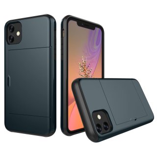 Schutzhülle für Apple iPhone 11 Pro Max 2019 6.5 Zoll mit Kartenfach Case Tasche Stoßfest Blau