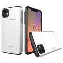 Hülle für Apple iPhone 11 Pro Max 2019 6.5 Zoll mit Kartensteckplatz Case Cover Stoßfest Silber