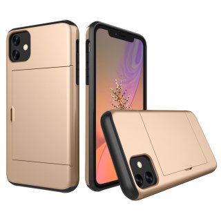 Schutzhülle für Apple iPhone 11 Pro Max 2019 6.5 Zoll Kreditkarte Case Tasche Stoßfest Gold