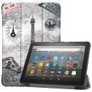 Tablet Hülle für Amazon Fire HD8/Plus 2020/2022 (10/12.Gen) 8.0 Zoll Slim Case Etui mit Standfunktion und Auto Sleep/Wake Funktion
