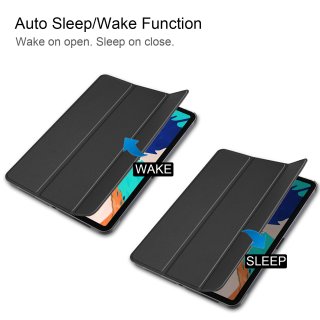 Schutzhülle für Apple iPad 12.9 Pro 2020 12.9 Slim Case Etui mit Standfunktion und Auto Sleep/Wake Funktion Schwarz