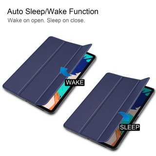 Tablet Hülle für Apple iPad 12.9 Pro 2020 12.9 Slim Case Etui mit Standfunktion und Auto Sleep/Wake Funktion Blau