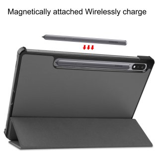 Case für Samsung Galaxy Tab S7 SM-T870/T875/X700 Schutzhülle Tasche mit Standfunktion und Auto Sleep/Wake Funktion Grau