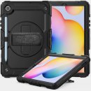 4in1 Hülle mit Trageschleife für Samsung Galaxy Tab S6 Lite SM-P610 SM-P615 10.4 Outdoor Cover Schutz + Ständer Schwarz