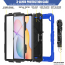 4in1 Schutzhülle für Samsung Galaxy Tab S6 Lite SM-P610 SM-P615 10.4 Hard Case + Standfunktion+Tragegurt Blau