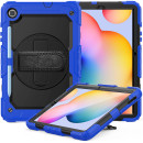 4in1 Schutzhülle für Samsung Galaxy Tab S6 Lite SM-P610 SM-P615 10.4 Hard Case + Standfunktion+Tragegurt Blau